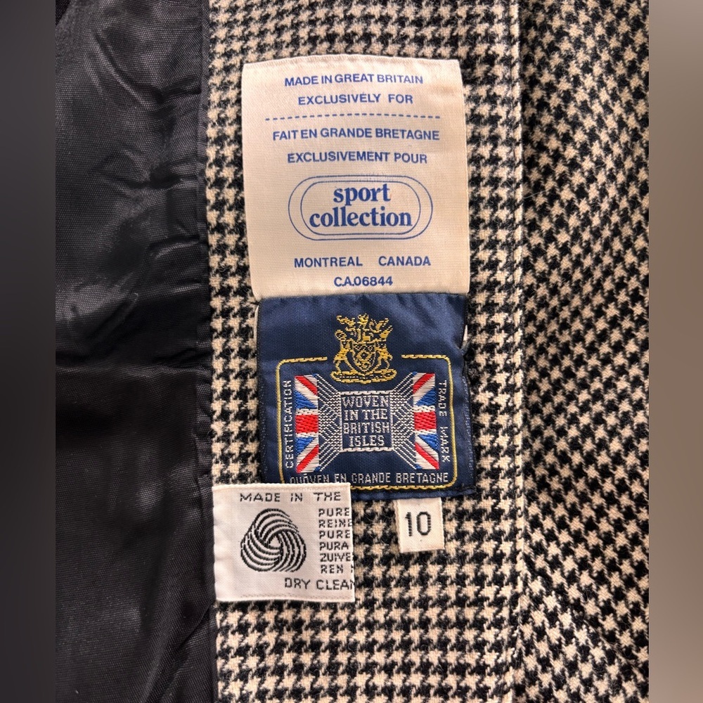 Vintage Women's Wool Houndstooth Blazer - Picture 8 of 13